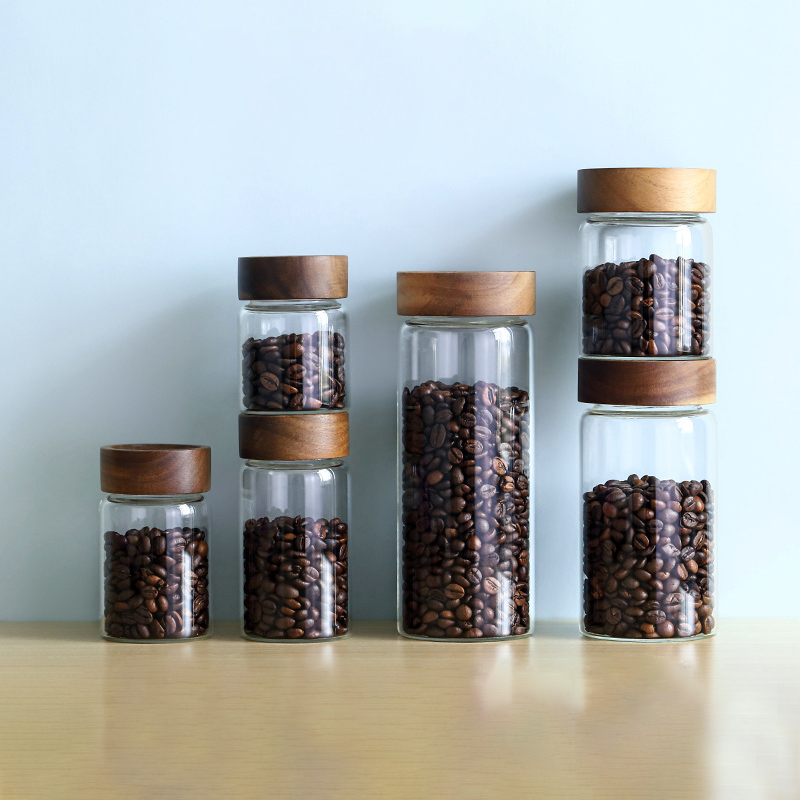 Coffee Equipment Tools - Recipiente de Vidrio para Almacenar Granos