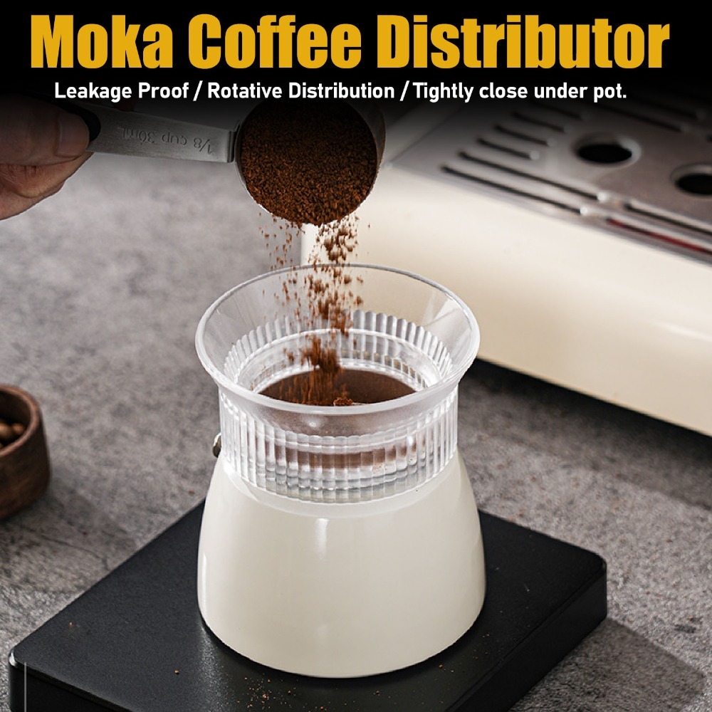 Dosing Funnel Ring - Embudo Dosificador Transparente/Negro para Cafetera Moka,
