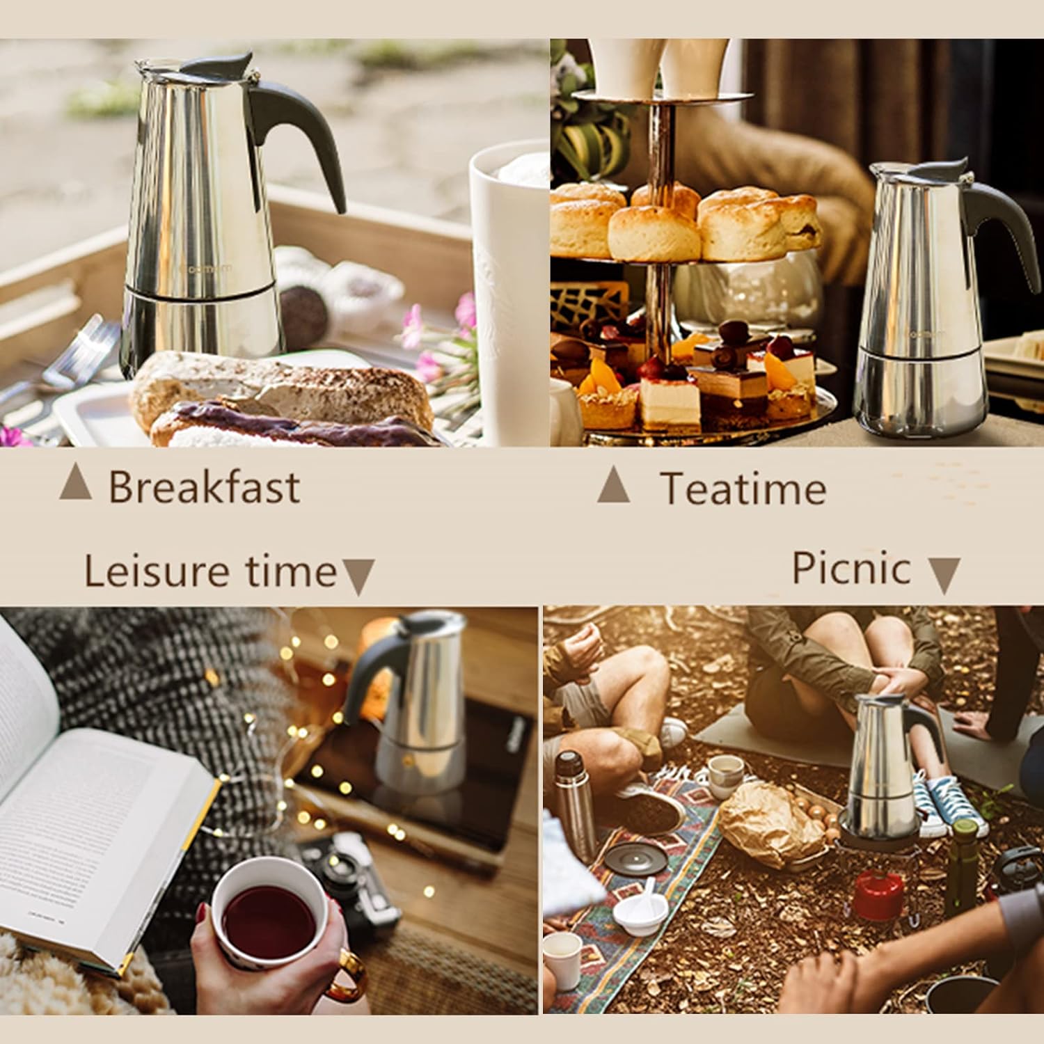 4/6/9 tazas Moka Pot Caffe Taz - Coffee Equipment Tools reseña y precio